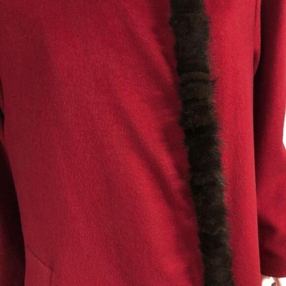 Womens FLEURETTE Red Loro Piana Wool Mink Trimmed - Picture 5 of 13